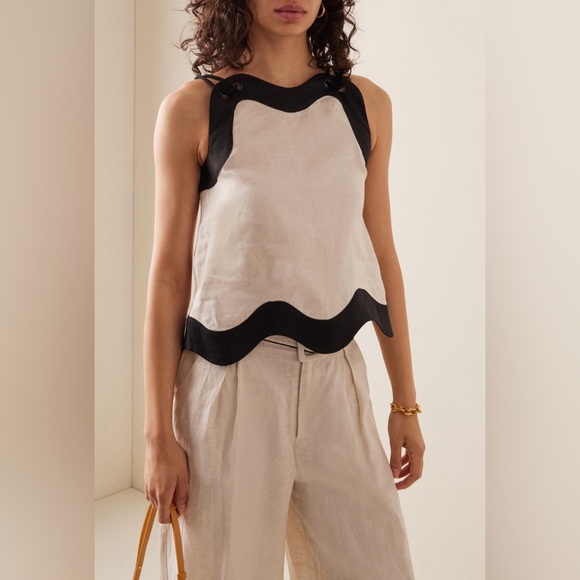 STAUD Tops - STAUD Renata sleeveless linen top - L